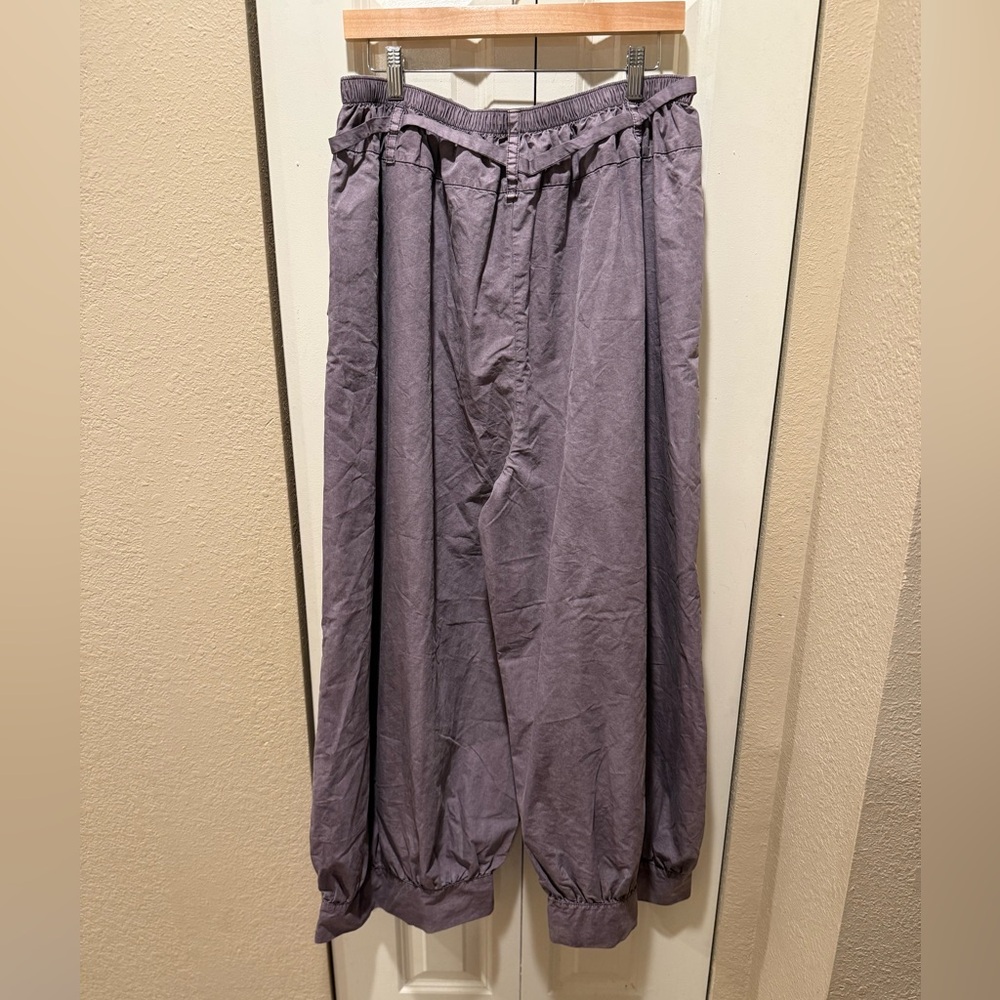 Free People Lavender Gray Wide-Leg Drawstring Pants - Picture 8 of 10